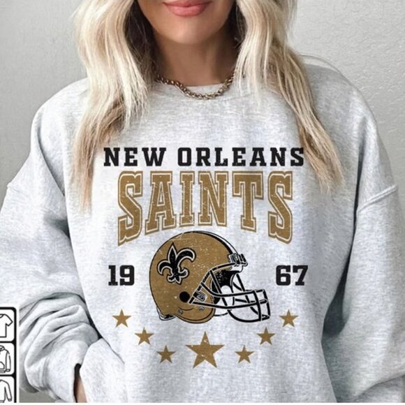 New Orleans Saints NFL Football Team Logo Sport Sweatshirt Winter Apparel 91 - Picture 1 of 5